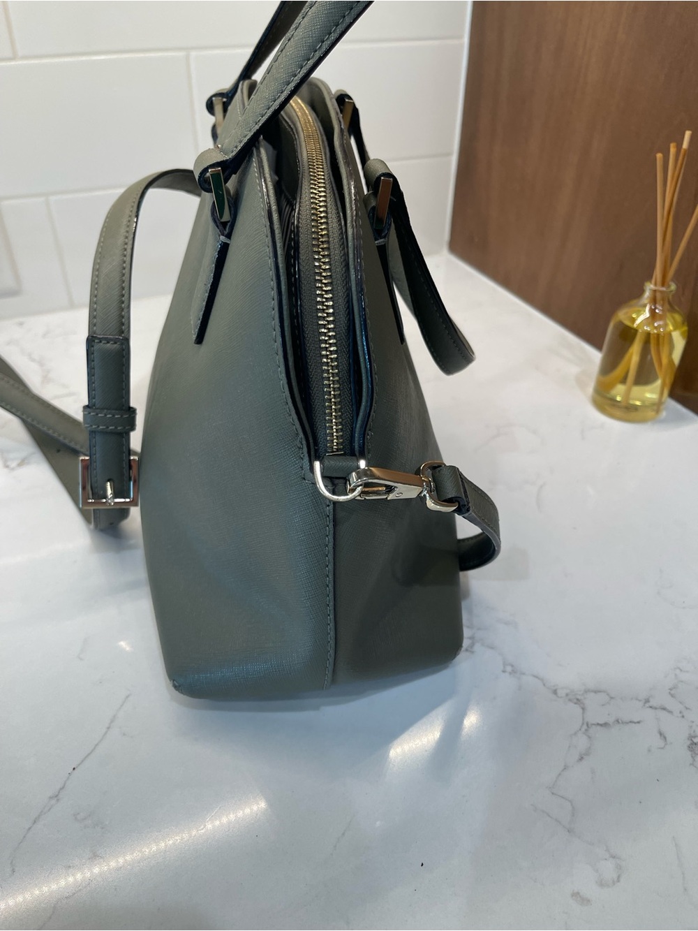 kate spade Sage Green Dome Satchel with Removable Strap - Picture 7 of 12